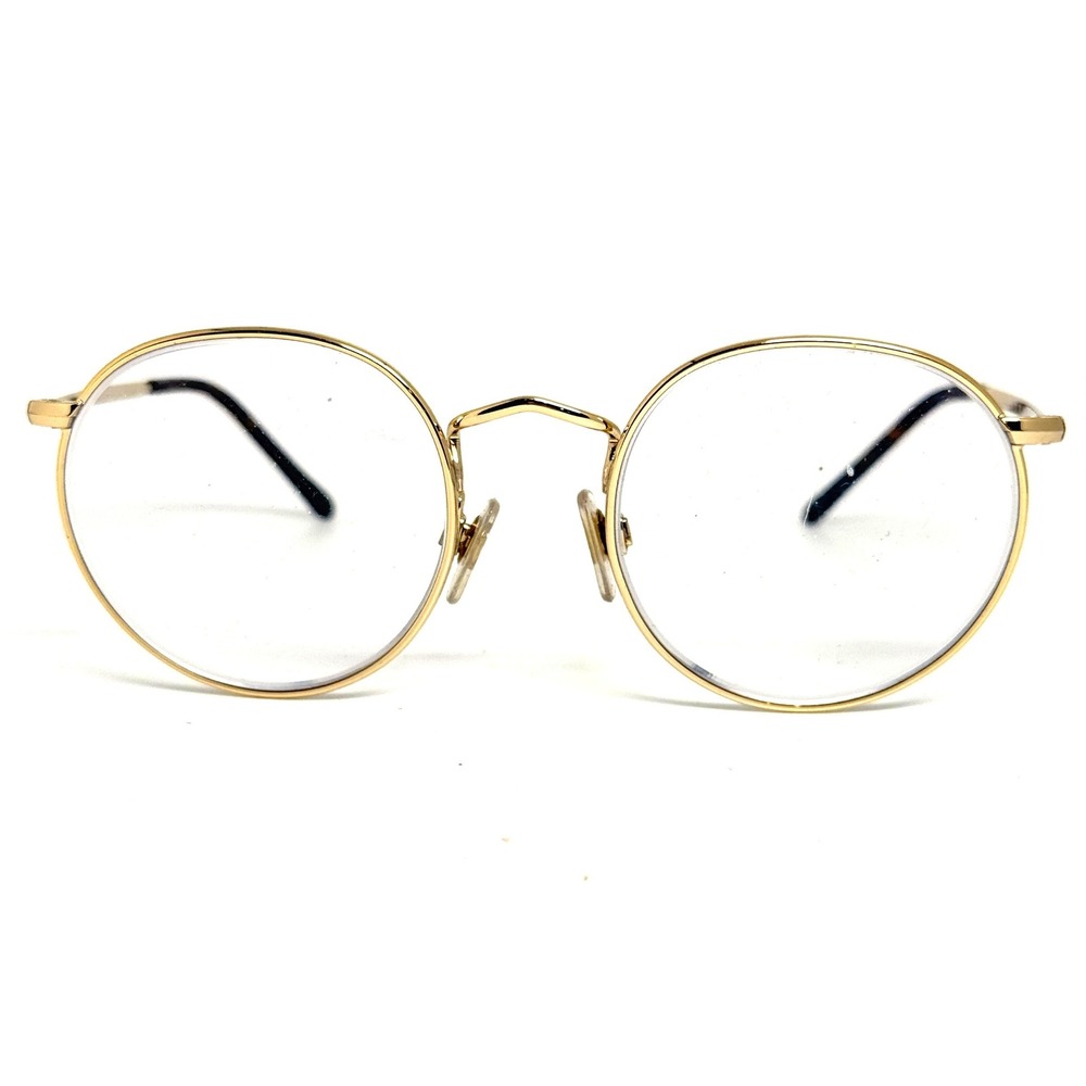 LensCrafters EC 1001 006 Gold Round Eyeglasses Frames 49-20-145 Tortoise Tips